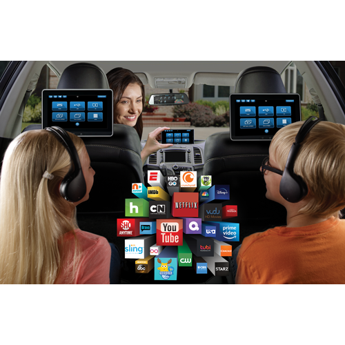 AVXSB10MM2 - Dual 10.1" Seat-Back Entertainment System Dual Android, HDMI, SD, USB, SmartStream & Touch-Screen Interface