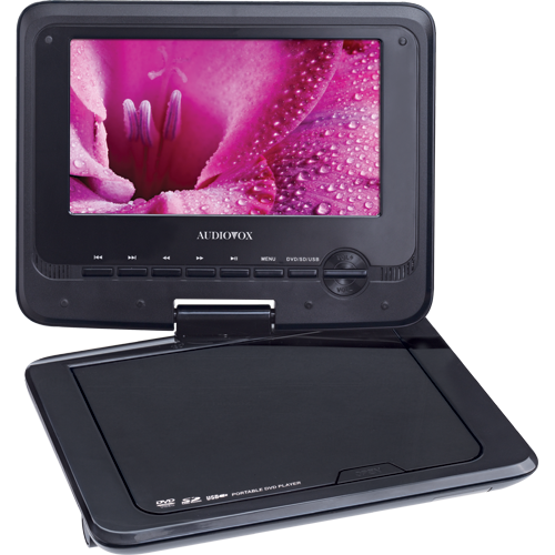 DS7521PK - 7 inch swivel portable DVD player with headrest bracket kit & carry bag