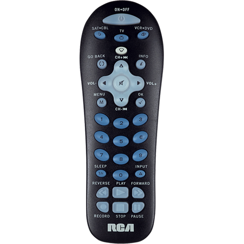 RCR311B - 3 device black universal remote and partially backlit