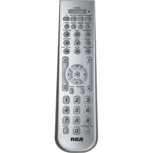 RCR4383 - 4 device universal remote with contemporary thin design